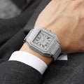 Dial Vibe Luxury Diamond Square Watch for Men – 42mm
